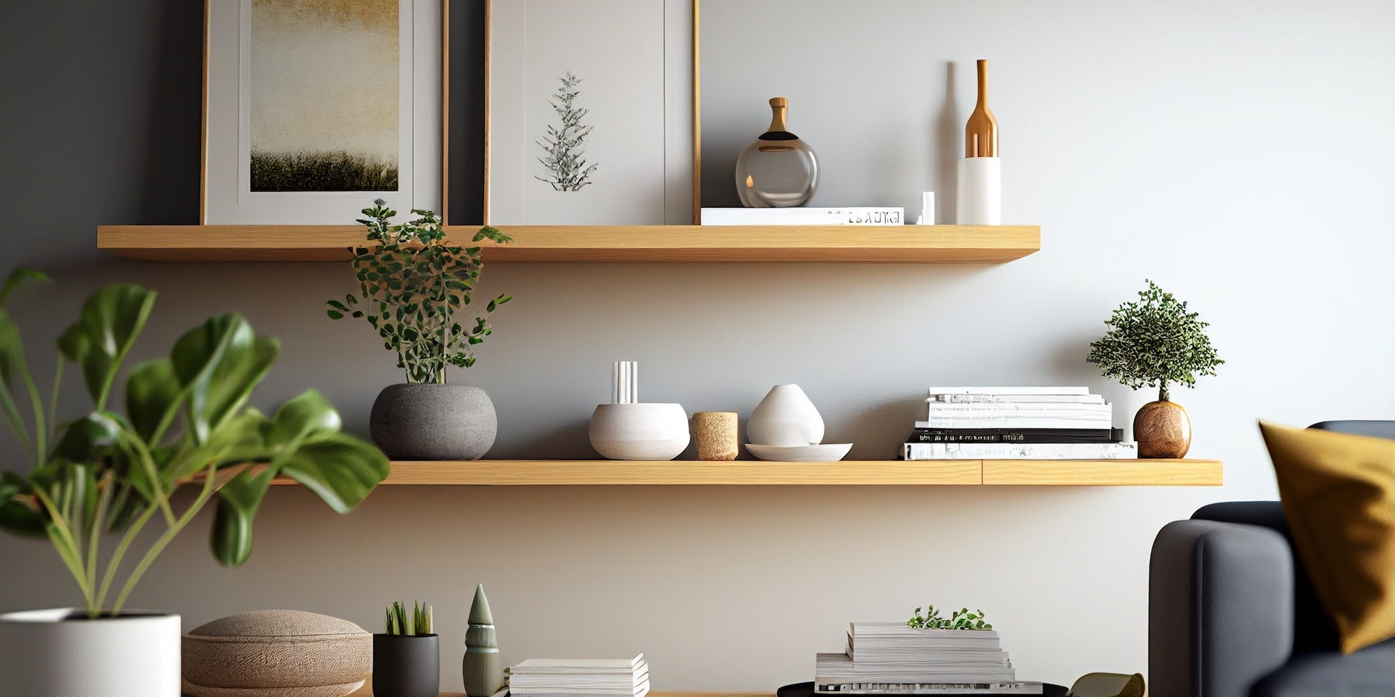 Solid Pine Floating Shelves - Beautiful Styles and Finishes - FREE P&P