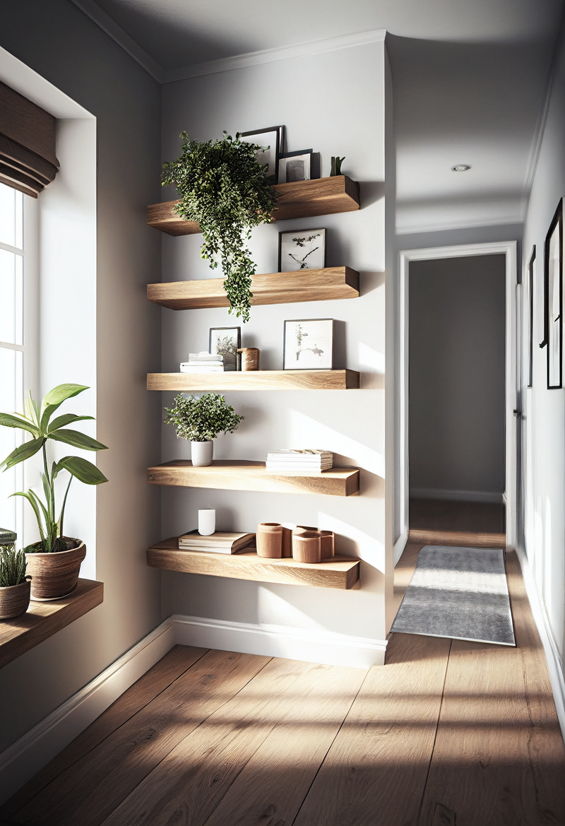 Rustic Floating Shelves - 100% Solid Oak, Pine or Walnut - FREE P&P!